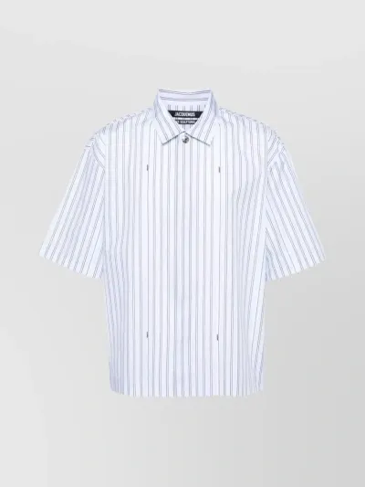 Jacquemus Striped Cotton Bowling Shirt In White