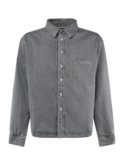 Jacquemus The Boulanger Logo Embroidered Jacket In Grey