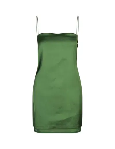 Jacquemus The Elica Slash Mini Dress In Green