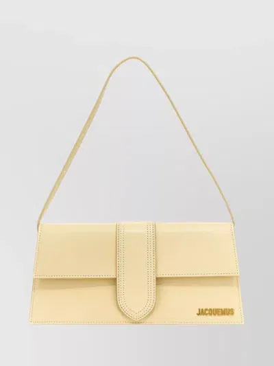 Jacquemus Le Bambino Long Leather Shoulder Bag In Yellow