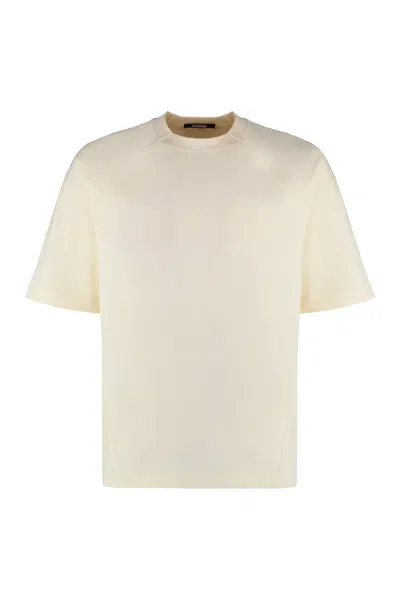 Jacquemus Camargue Logo-embroidered T-shirt In Lightbeige