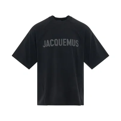 Jacquemus Typo Logo T-shirt In Black