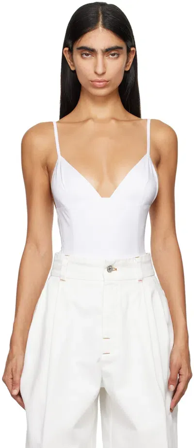 Jacquemus White La Casa 'le Body Spallina' Bodysuit In 100 White