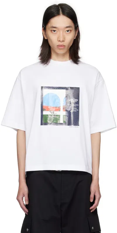 Jacquemus White La Casa 'le T-shirt Scesa' T-shirt In 3fi Mediterranea