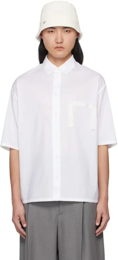 Jacquemus White Le Raphia 'la Chemise Cabri' Shirt In 100 White