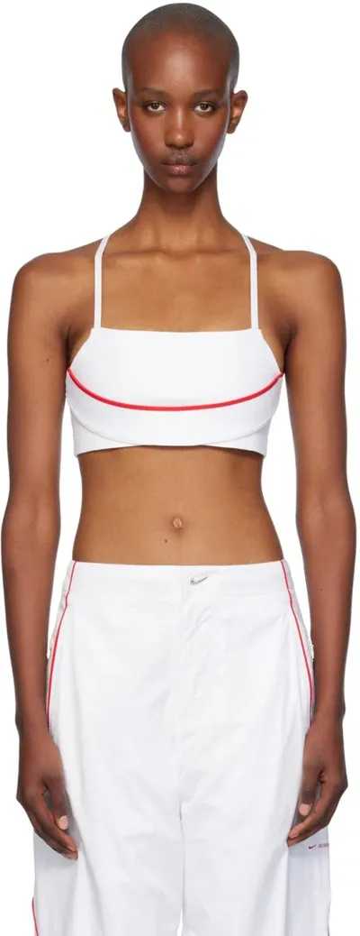 Jacquemus White Nike Edition Nrg Sport Bra In White/university Red