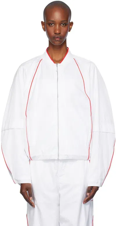 Jacquemus White Nike Edition Nrg Track Jacket In White/university Red