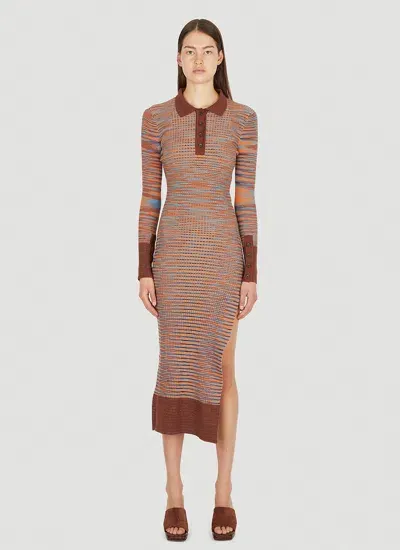 Jacquemus La Robe Zucca Striped Midi Dress In Brown