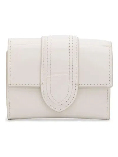 Jacquemus Le Compact Bambino Leather Wallet In Ivory