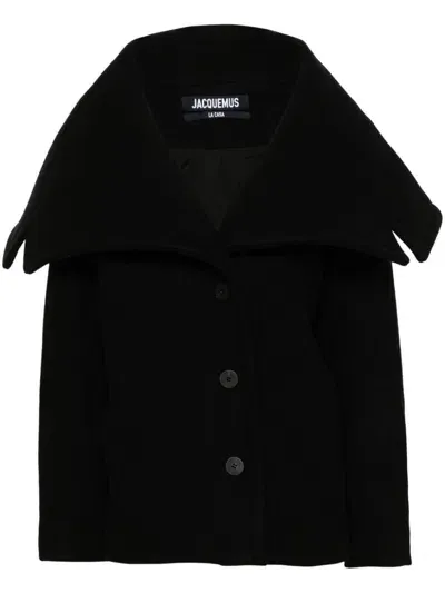 Jacquemus Wool Le Caban Caruso Short Coat In Black