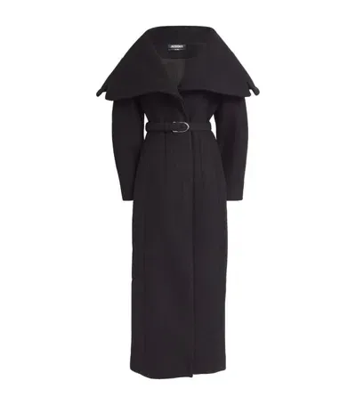 Jacquemus Le Manteau Caruso Wool Long Coat In Black