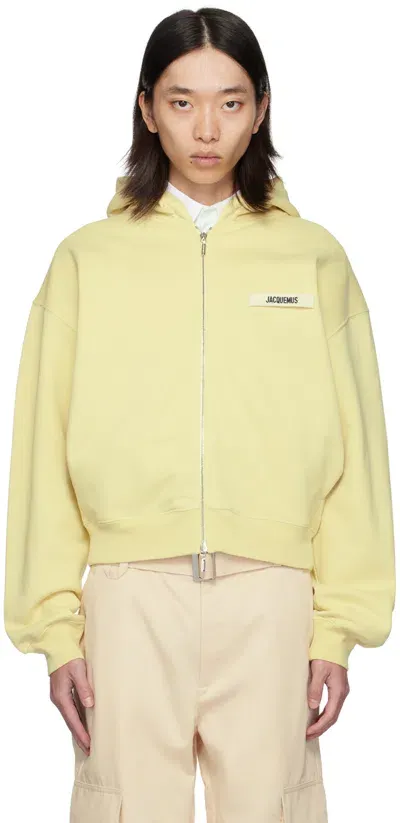 Jacquemus Yellow La Casa 'le Hoodie Gros Grain Zippé' Hoodie In 212 Light Yellow 2