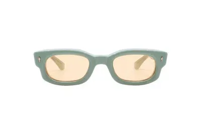 Jacques Marie Mage Rectangle Frame Sunglasses In Green