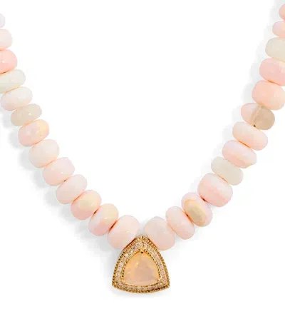 Jacquie Aiche Yellow Gold And Opal Beaded Necklace