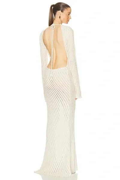 Jade Cropper Open Back Dress In Light Beige