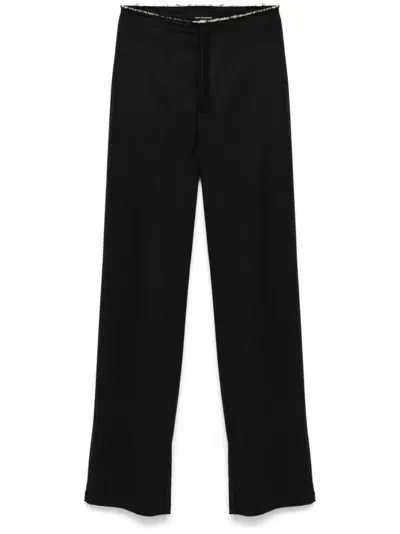 Jade Cropper Raw-edge Tailored Trousers In Black