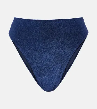 Jade Swim Incline High-rise Bikini Bottoms In Navy