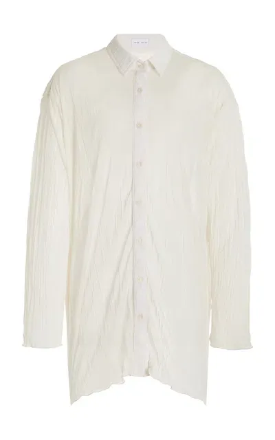 Jade Swim Ivey Crinkled Crepe Shirt In Ivory