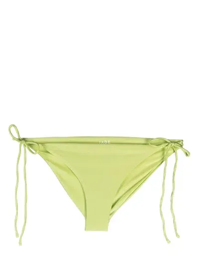 Jade Swim Metallic-sheen Side-tie Bikini Bottoms In Green