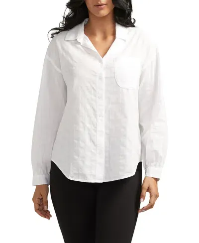 Jag Women's Relaxed Button-down Shirt In White