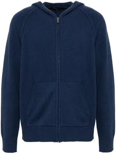 James Perse Cashmere Zip-up Hoodie In Blue