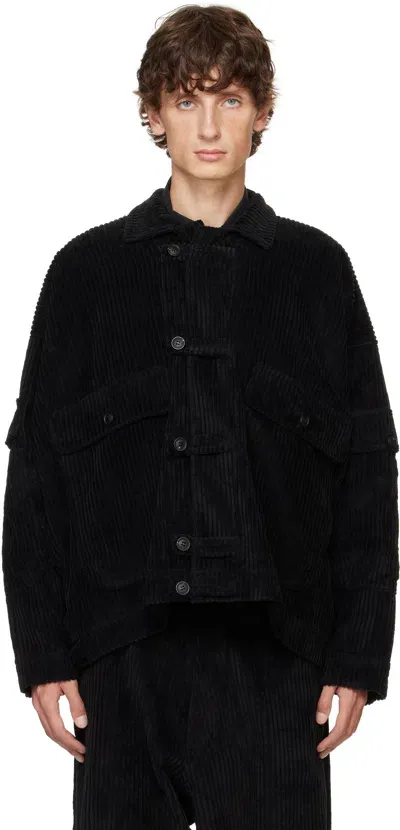 Jan-jan Van Essche Black O-project Wide Wale Corduroy Jacket