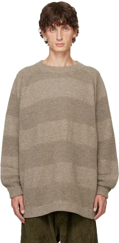 Jan-jan Van Essche Gray O-project Sartuul Sheep Yarn Crewneck Sweater In Natural Grey