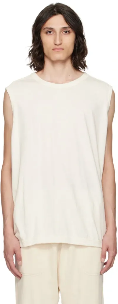 Jan-jan Van Essche Off-white Crewneck Tank Top In Kinari