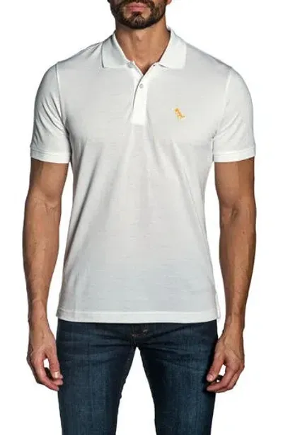 Jared Lang Peruvian Cotton Dino Logo Polo T-shirt In Nocolor