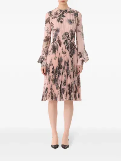 Jason Wu Collection Forest Floral Pleated Dress In Pink