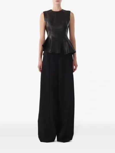 Jason Wu Collection Peplum-waisted Top In Black