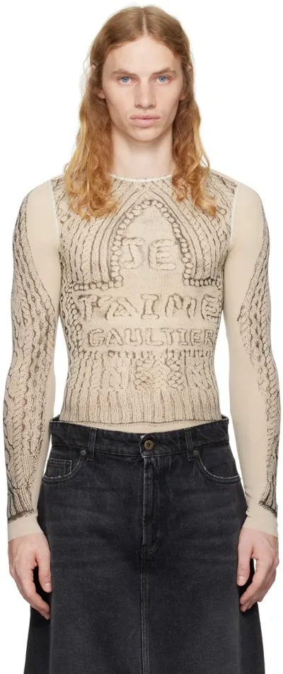 Jean Paul Gaultier Beige 'the Je T'aime' T-shirt In 6900-lightbeige/blac