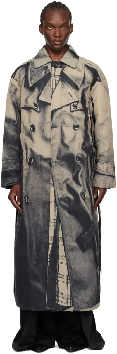 Jean Paul Gaultier Beige 'the Trompe-l'œil' Padded Trench Coat In 6800-beige/black