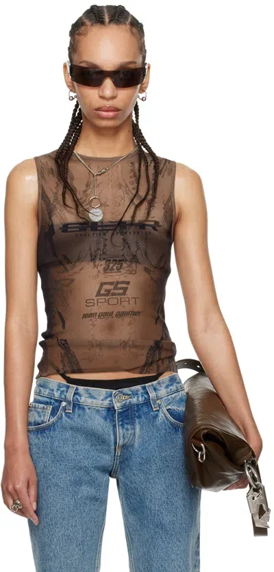 Jean Paul Gaultier Brown Shayne Oliver Edition 'gs Sport' Tank Top In 6700 Darknude/black