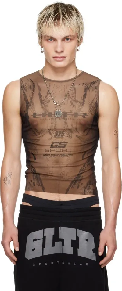 Jean Paul Gaultier Brown Shayne Oliver Edition 'gs Sport' Tank Top In 6700-darknude/black