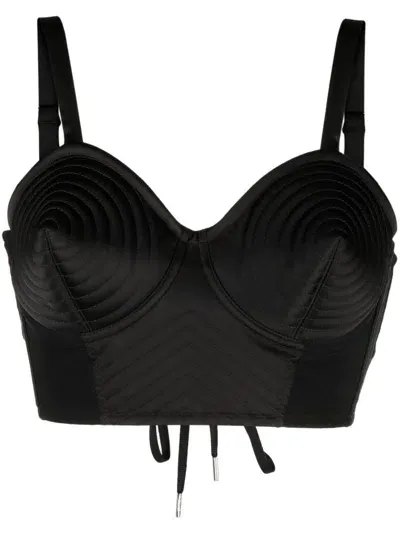 Jean Paul Gaultier Conical Corset Cropped Top In Black