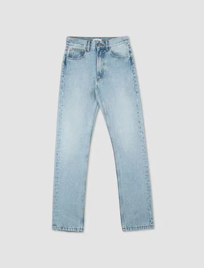 Jean Paul Gaultier Denim Trousers With Screen-printed Logo In Blu