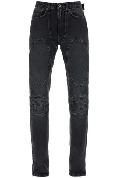 Jean Paul Gaultier Jeans Con Intarsi Imbottiti E Chiusura Stringata In Black