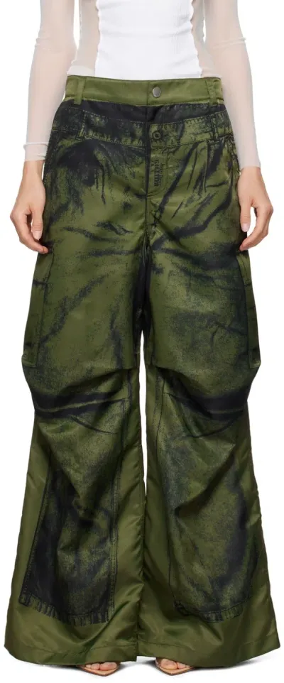 Jean Paul Gaultier Khaki 'the Trompe-l'œil' Cargo Pants In 4100-khaki/black