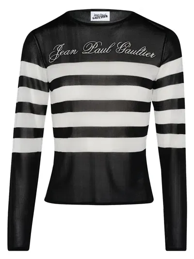 Jean Paul Gaultier Mariniere Print Top In Multicolor