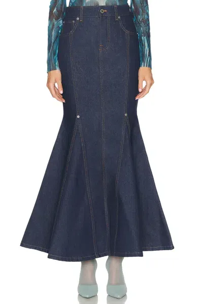 Jean Paul Gaultier Mermaid Denim Skirt In Indigo