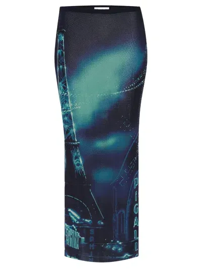 Jean Paul Gaultier Pigalle Long Skirt Woman Navy In Polyamide