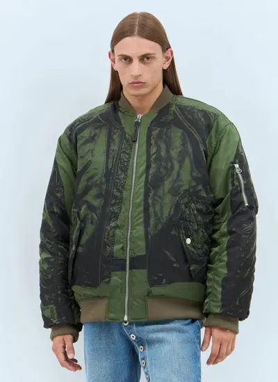 Jean Paul Gaultier Khaki 'the Trompe-l'œil' Bomber Jacket In Green