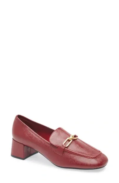 Jeffrey Campbell Archive Block Heel Pump In Wine Patent Gold