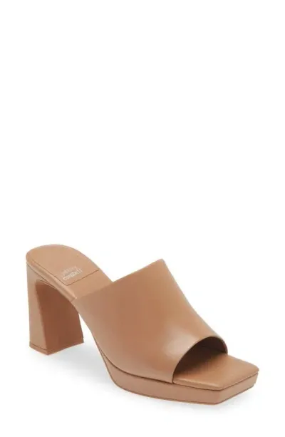 Jeffrey Campbell Caviar Platform Slide Sandal In Dark Beige