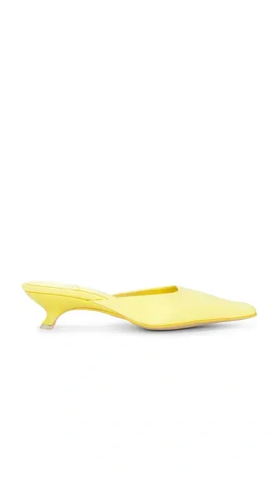 Jeffrey Campbell Esmerelda Mule In Yellow Satin