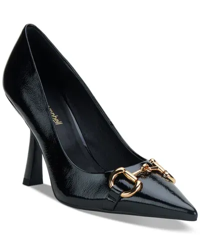 Jeffrey Campbell Estella-cb Pointed-toe Pumps In Black Crinkle Patent,gold