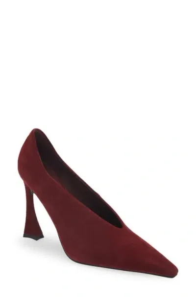 Jeffrey Campbell Hints High Heel Pump In Wine Suede