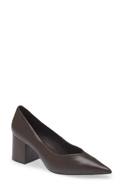 Jeffrey Campbell Hourglass Pointed Toe Pump In Dark Brown