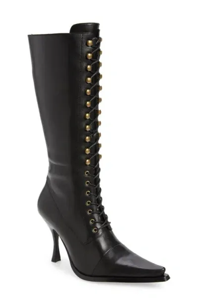 Jeffrey Campbell Lani Lace-up Boot In Black